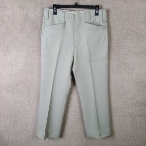 Vintage Sheplers Pants Men 33‎ (32x28) Beige Western Chino Polyester USA Made